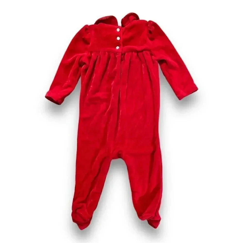 Ralph Lauren | Baby Girls’ Footed Velour Coverall (9 mos) ❤️